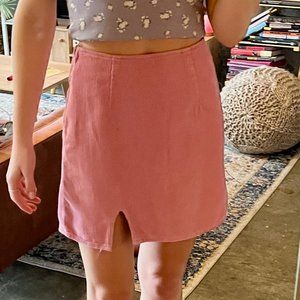 ASOS DESIGN cord split front skirt in rose pink